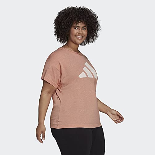 Adidas Women's Plus Size Sportswear Winners 2.0 T-Shirt, Ambient Blush Melange, 2X