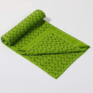 IntoBetterLife IBL-Yoga Towel, Hot Yoga Mat Towel - Sweat Absorbing Non-Slip for Hot Yoga, Pilates and Workout, 24x72 inches with Grip Dots (Green)