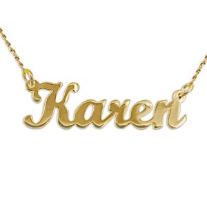 mynamenecklace personalized script name necklace - custom made precious metals sterling silver 925 & gold jewelry nameplate gift