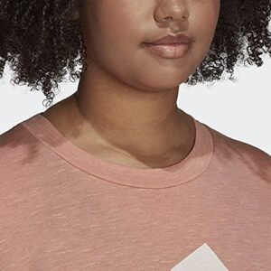 Adidas Women's Plus Size Sportswear Winners 2.0 T-Shirt, Ambient Blush Melange, 2X