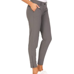 Hiverlay Womens pro Golf Pants Quick Dry Slim Lightweight Work Pants with Straight Ankle Also for Hiking or Casual Ladies，Gray-l