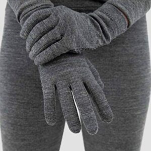 Terramar Adult Merino Wool Glove Liner, Charcoal Heather, Large