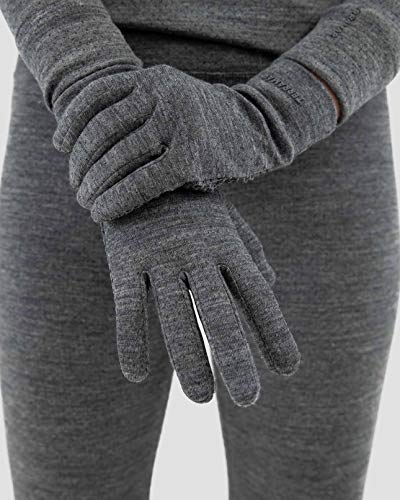 Terramar Adult Merino Wool Glove Liner, Charcoal Heather, Large