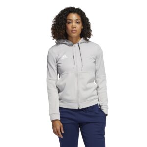 adidas team issue full zip jacket - women's casual s grey/white