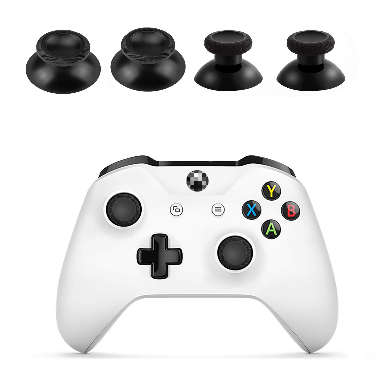 Liphontcta Joystick Cap Replacement for Xbox One/xbox One S/ Ps4 Controllers Thumb Stick Grip Cap (2 Metal + 2 Rubberized) with Repair Screwdriver Kit