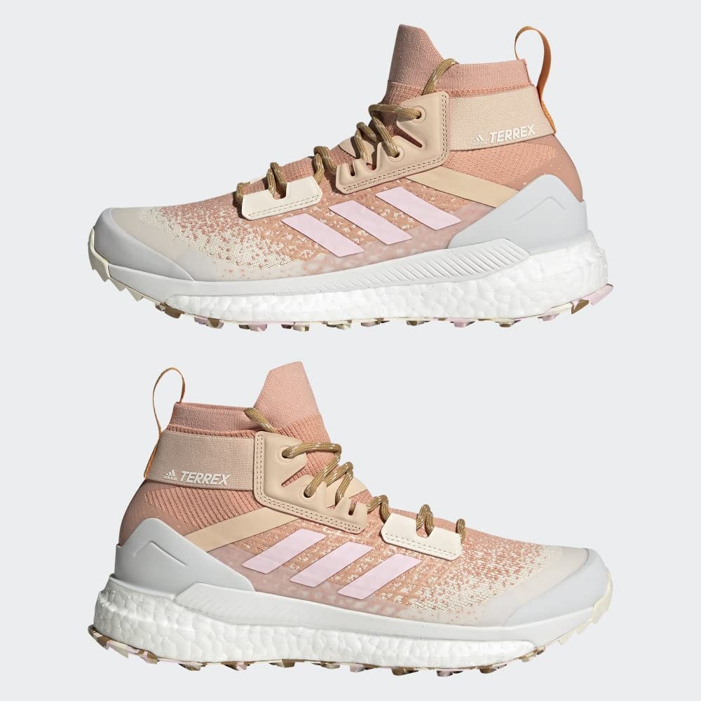 adidas Women's Terrex Free Hiker Primeblue Hiking Shoes, Ambient Blush/Clear Pink/Wonder White - 6