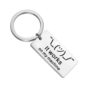 ujims computer programmer gift funny computer keychain it works on my machine science tech developer jewelry it gifts (funny computer keychain)