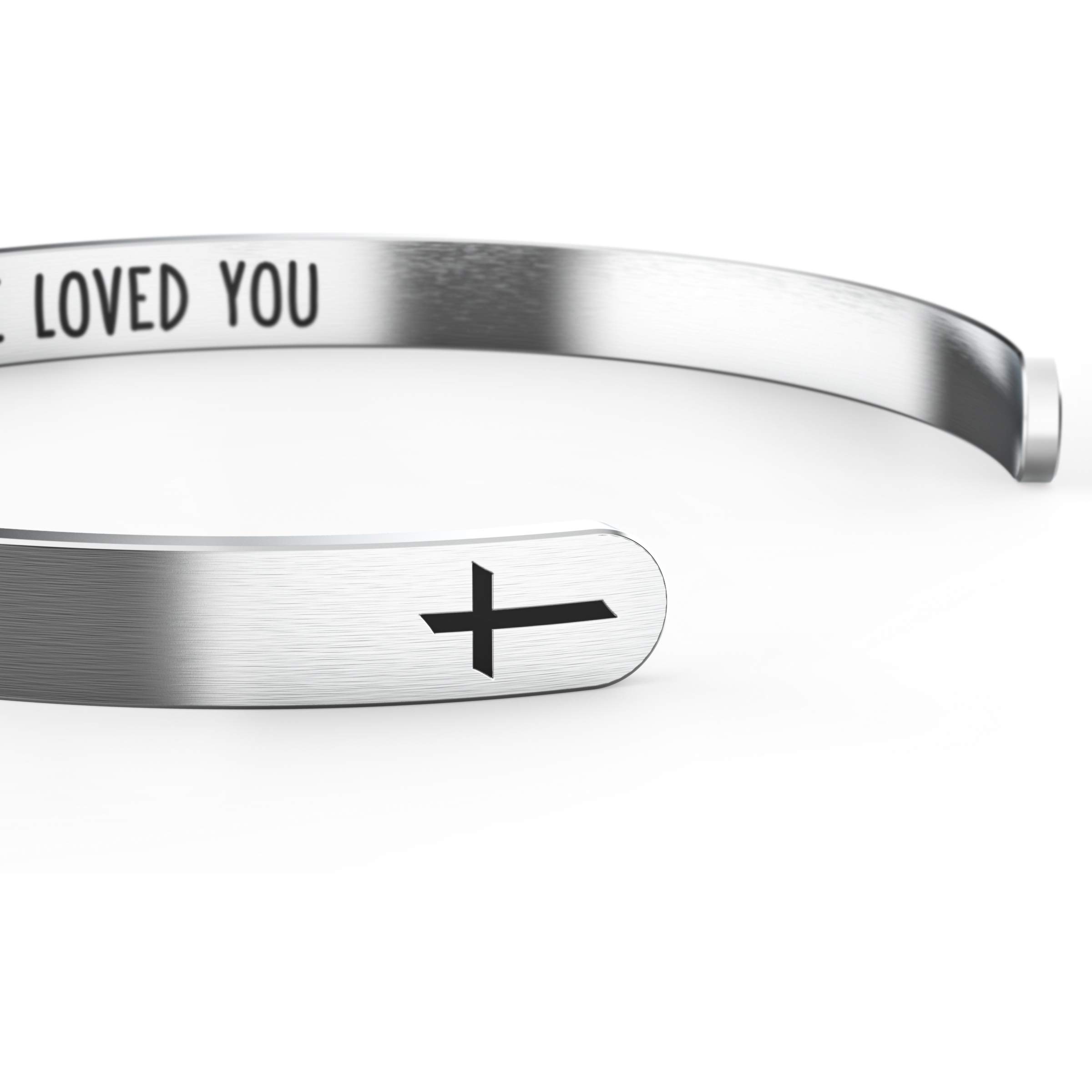 Happy Kisses Love One Another As I Have Loved You Cross Bracelet – Religious Bracelet – John 15:12 — Catholic or Christian Women & Girls (Love One Another)