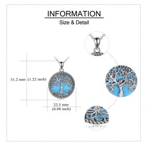 ONEFINITY Tree of Life Necklace Sterling Silver Turquoise Tree of Life Pendant Necklace Tree of Life Jewelry for Women Gifts