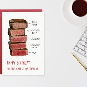 Gonzey Funny Steak Birthday Cards,Rarest Of Them All