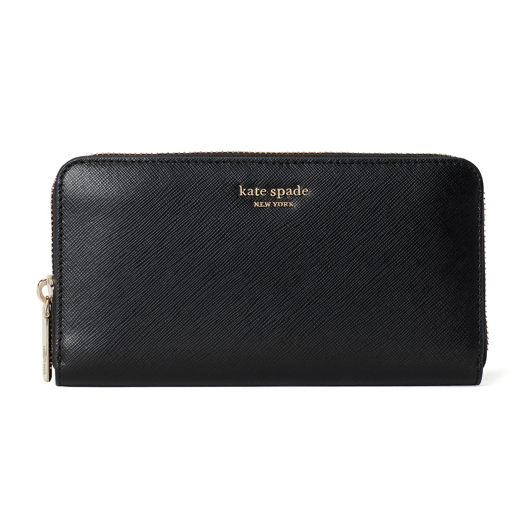 Kate Spade New York Spencer Zip Around Continental Leather Wallet Black One Size