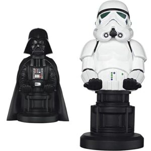 exquisite gaming: star wars darth vader (original series) & stormtrooper (classic suit) - mobile phone, gaming controller holders and device stands with cable guys licensed figures