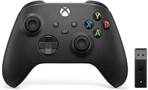 xbox wireless controller carbon black + wireless adapter for windows (xbox series x/s)