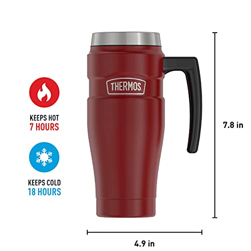 THERMOS Stainless King Vacuum-Insulated Travel Mug, 16 Ounce, Rustic Red