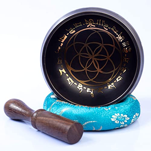 Tibetan Singing Bowl Set Bronze - Master Healing Grade - Authentic Handcrafted Sound Bowl by Himalayan Bazaar