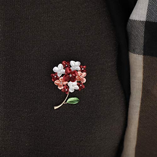 Enamel Purple Lilac Flower Brooches Women Collar Hydrangea Weddings Brooch Pins