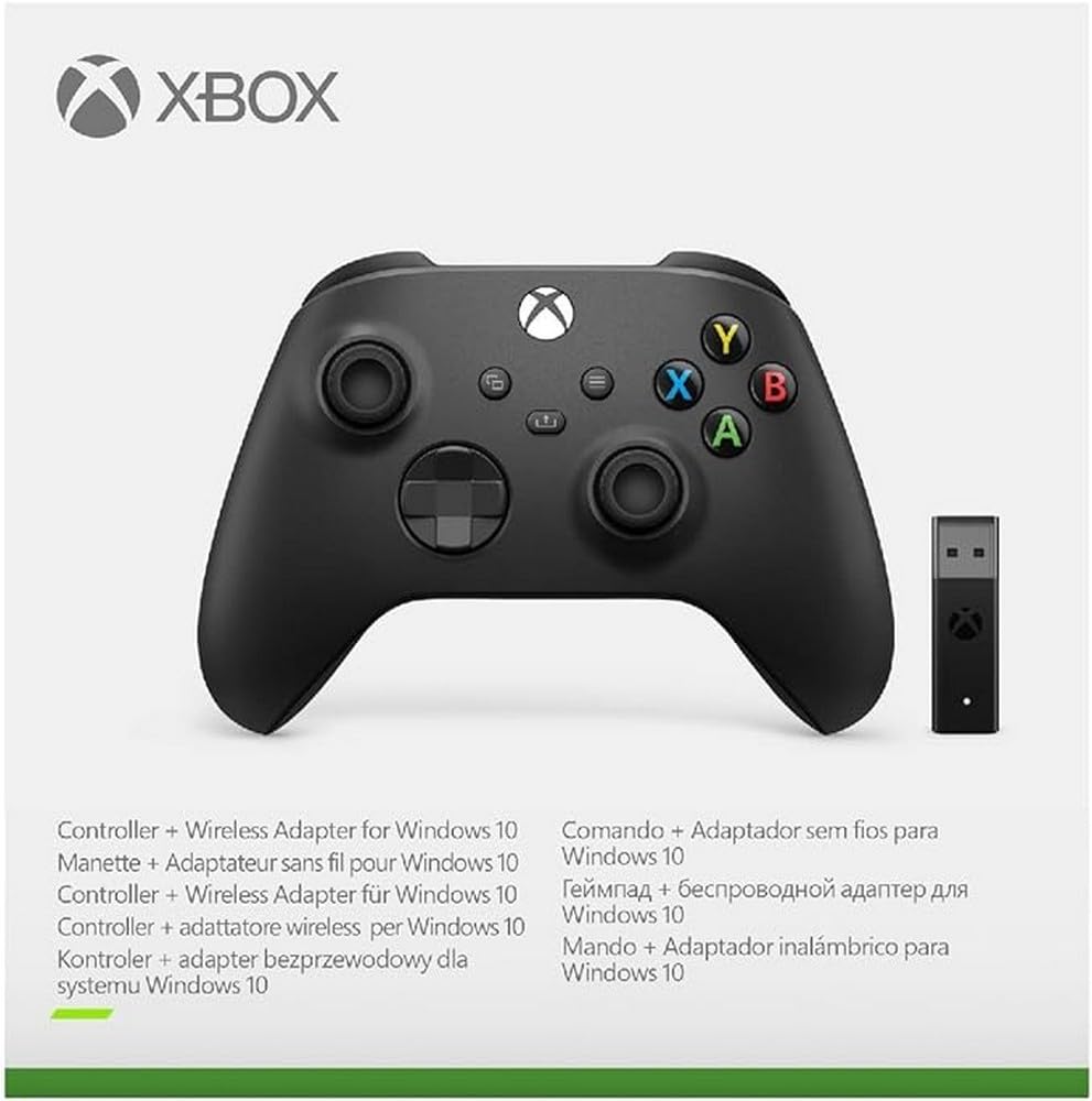 Xbox Wireless Controller Carbon Black + Wireless Adapter for Windows (Xbox Series X/S)