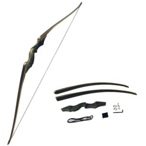 60" archery takedown longbow and arrow set adult right hand hunting wood bow american longbow 25-60lbs draw weight (bow, 25 lbs)