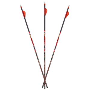 Carbon Express D-Stroyer MX Hunter 400 6PK Fletched Arrows, Red, Camo, One Size (51147)