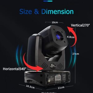 SHEHDS Moving Head Light LED 80W Spotlights with 8 Colors 8 Gobos DJ Lights 3-Facet Rotatable Prism Electronic Focus Sound Activated DMX Control Stage Light for Holiday Disco Club Party Wedding