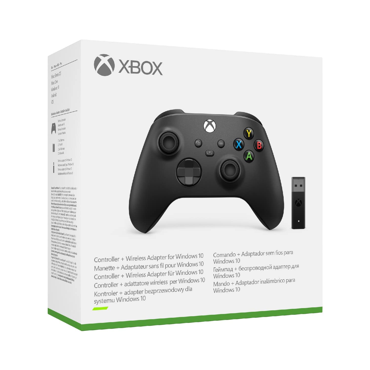 Xbox Wireless Controller Carbon Black + Wireless Adapter for Windows (Xbox Series X/S)