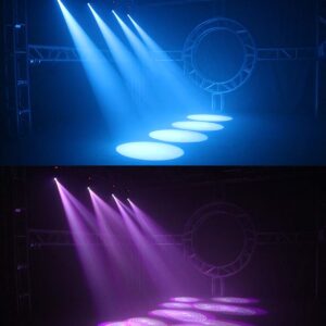 SHEHDS Moving Head Light LED 80W Spotlights with 8 Colors 8 Gobos DJ Lights 3-Facet Rotatable Prism Electronic Focus Sound Activated DMX Control Stage Light for Holiday Disco Club Party Wedding