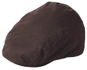 failsworth millinery wax flat cap in brown, size: medium (57cm)