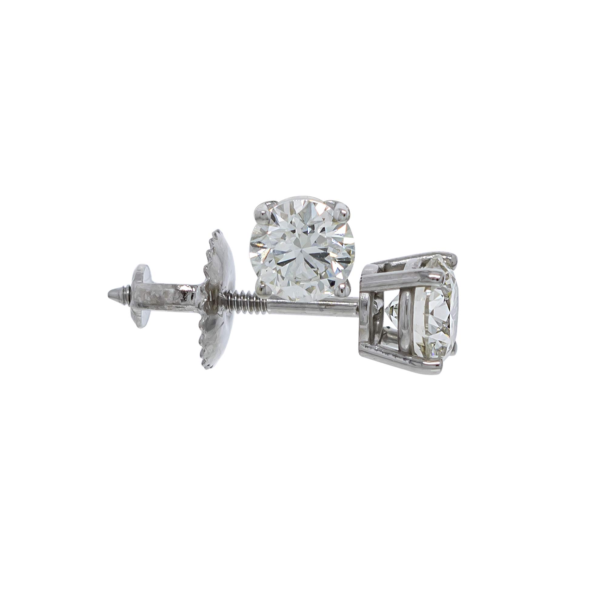 IGI Certified 1.00 Carat Lab-Created Diamond Stud Earrings 14kt White Gold (H-J Color VS2-SI1 Clarity)