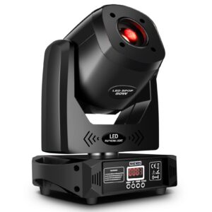 shehds moving head light led 80w spotlights with 8 colors 8 gobos dj lights 3-facet rotatable prism electronic focus sound activated dmx control stage light for holiday disco club party wedding