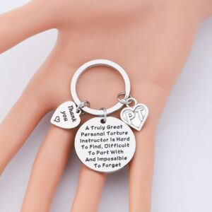 PLITI Physical Therapist Gift PT Keychain Therapist Appreciation Gift Pt Graduation Gift PT Thank You Gift a Truly Great Personal Torture Instructor Is Hard To Find Keyring (PT Instructor)