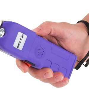 POLICE 928 Stun Gun with LED Flashlight and Siren Alarm, Purple