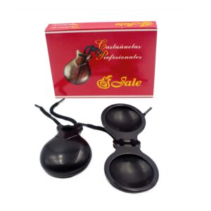 Jale Black Fiber Flamenco Castanets Amateur Model Spanish Castanet Size T-6 Adult Woman by Ole Ole Flamenco