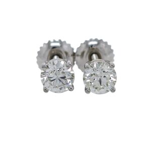 IGI Certified 1.00 Carat Lab-Created Diamond Stud Earrings 14kt White Gold (H-J Color VS2-SI1 Clarity)