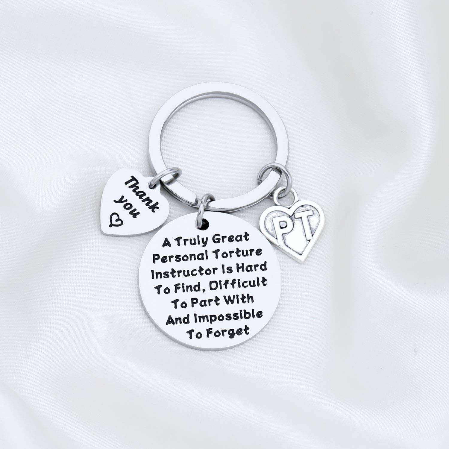 PLITI Physical Therapist Gift PT Keychain Therapist Appreciation Gift Pt Graduation Gift PT Thank You Gift a Truly Great Personal Torture Instructor Is Hard To Find Keyring (PT Instructor)