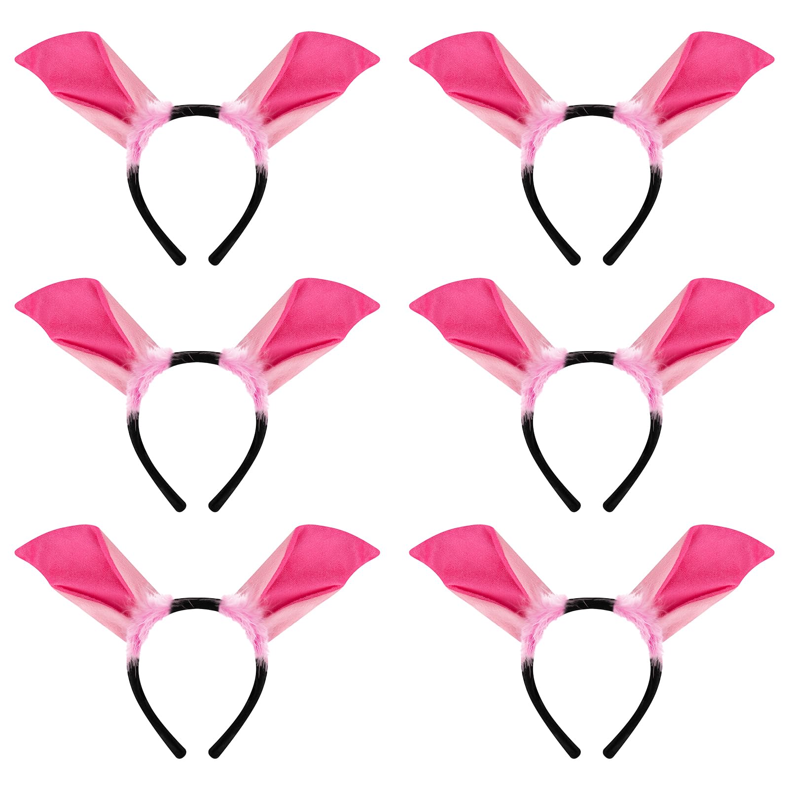 TopTie 6 PCS Pig Animals Ears Headband, Halloween Decorations for Adult & Kid, Costume Hair Hoop Party Favors