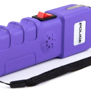 POLICE 928 Stun Gun with LED Flashlight and Siren Alarm, Purple