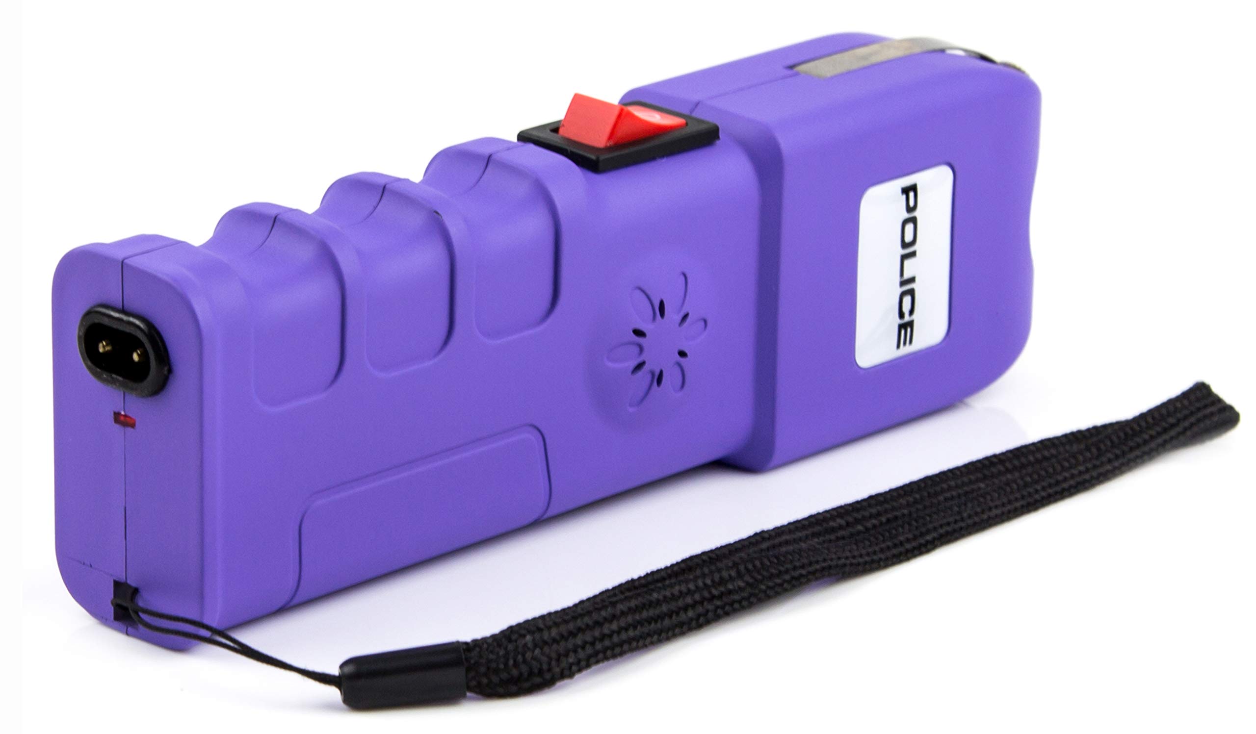 POLICE 928 Stun Gun with LED Flashlight and Siren Alarm, Purple