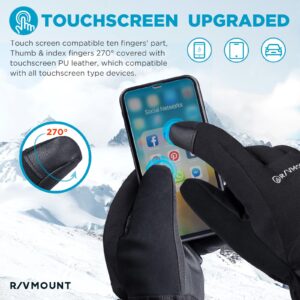 rivmount Ski Snow Gloves Men Women, Waterproof 3M Thinsulate Touchscreen, Winter Cold Weather Warm Gloves Wrist Leashes