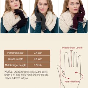 OTIOTI 3 Pairs Womens Gloves Winter Touch Screen Texting Gloves for Women Fleece Lined Thick Warm Gloves (B-3pair-2)