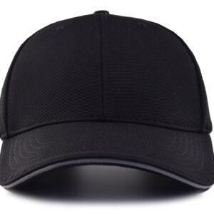 TSSGBL M,L,XL,XXL Men's Plain Baseball Cap Big Head Hat Large Adjustable Blank Trucker Work Ball Caps-Black