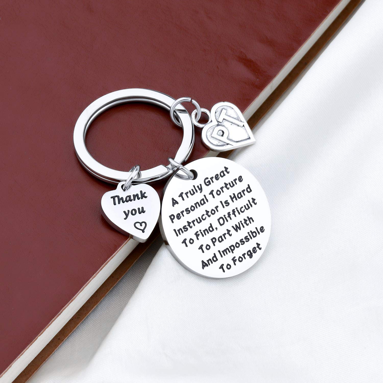 PLITI Physical Therapist Gift PT Keychain Therapist Appreciation Gift Pt Graduation Gift PT Thank You Gift a Truly Great Personal Torture Instructor Is Hard To Find Keyring (PT Instructor)