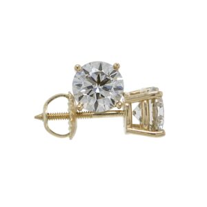 14k Yellow Gold Lab Grown Diamond Stud Earrings IGI Certified (2.0 cttw, H-J Color, VS2-SI1 Clarity)