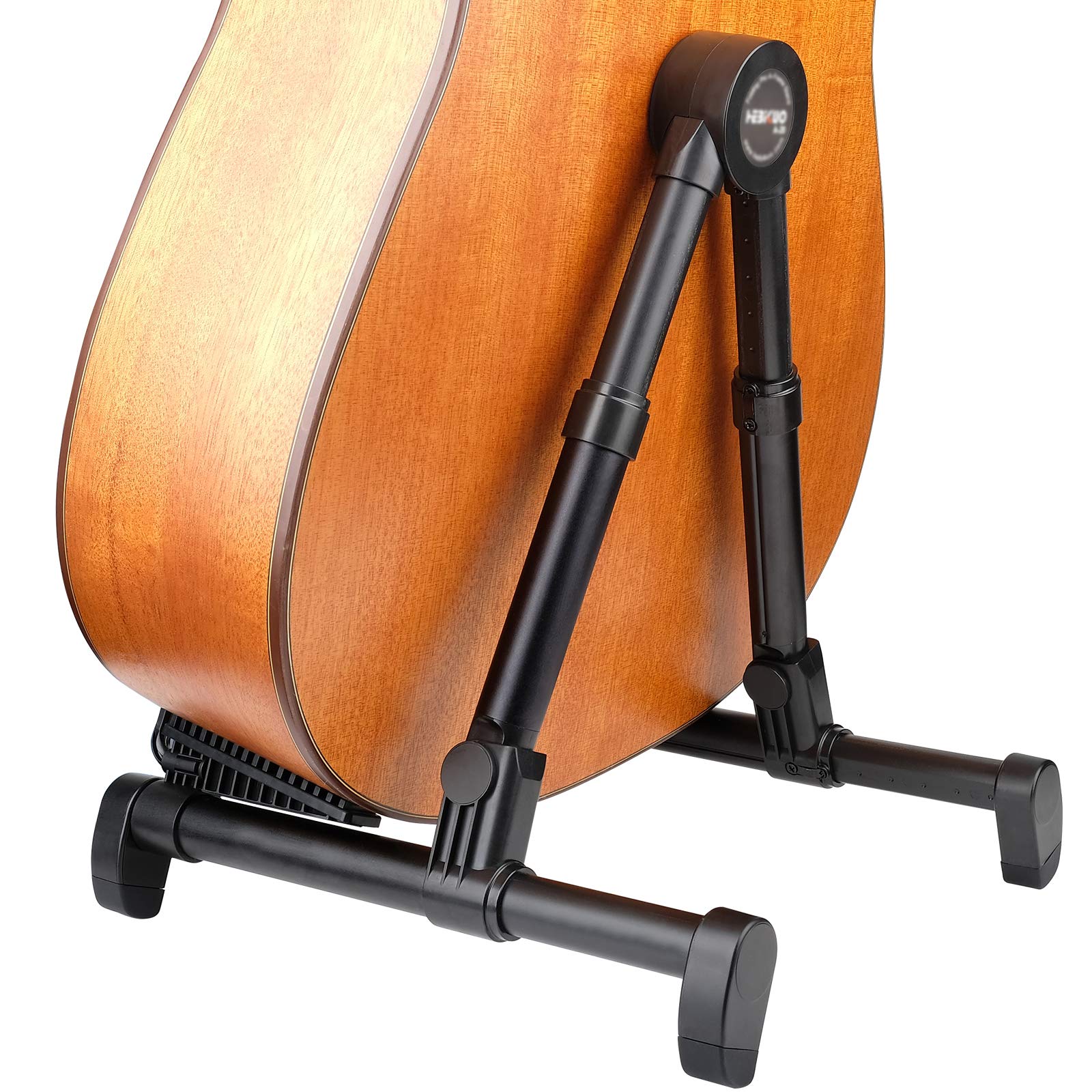 Eison Folding Guitar Stand,Lightweight Adjustable Floor Guitar Holder with 8 Guitar Picks,Portable A Frame Aluminium Music Stand for Acoustic Electric Guitars, Bass, Violin, Ukulele, Mandolin,Banjo