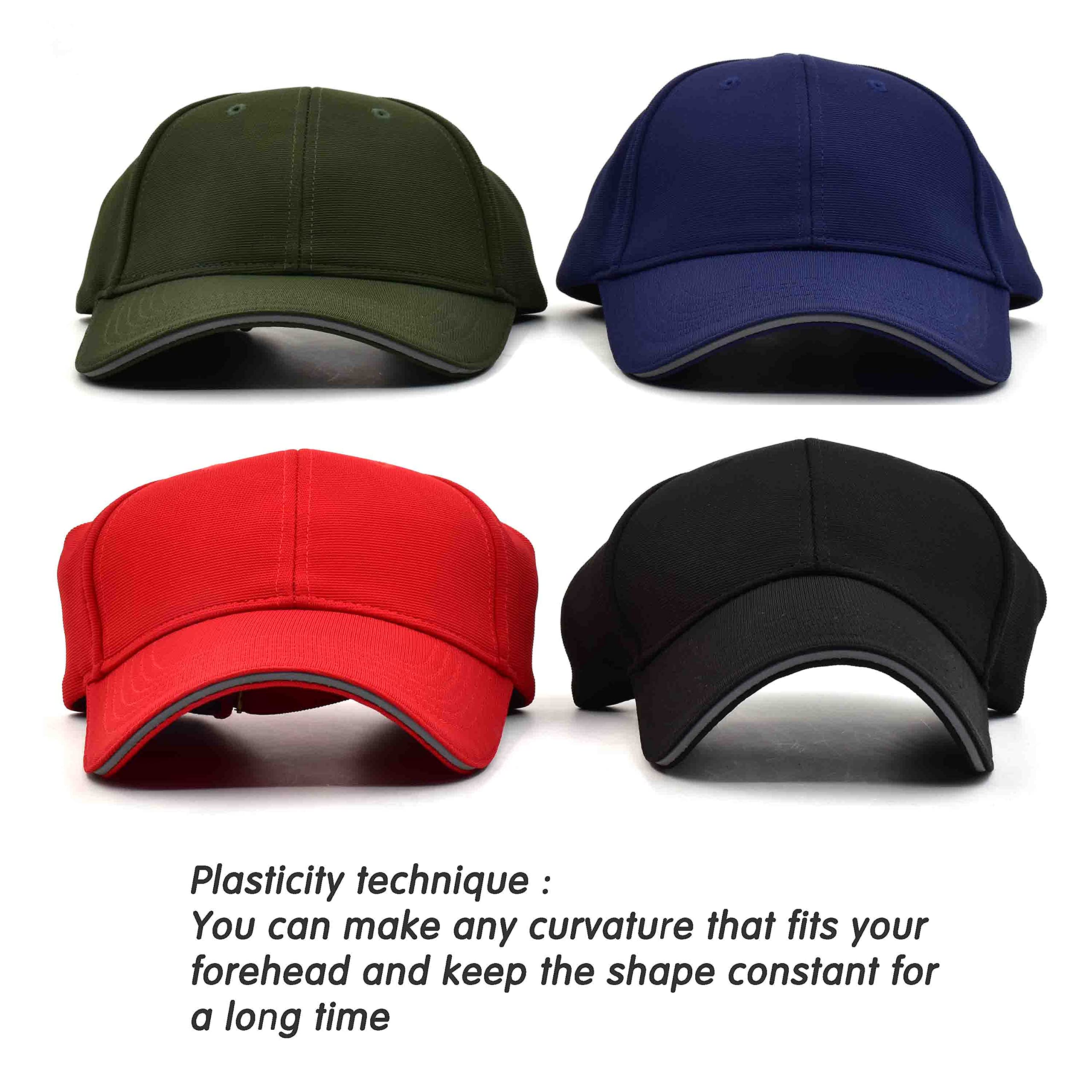 TSSGBL M,L,XL,XXL Men's Plain Baseball Cap Big Head Hat Large Adjustable Blank Trucker Work Ball Caps-Black