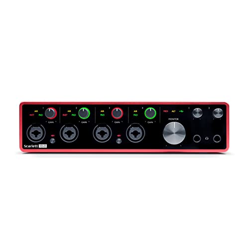 Focusrite Scarlett 18i8 3rd Gen 18x8 USB Audio Interface Bundle with 25-Feet XLR Male to Female Microphone Cable (4-Pack) (2 Items)