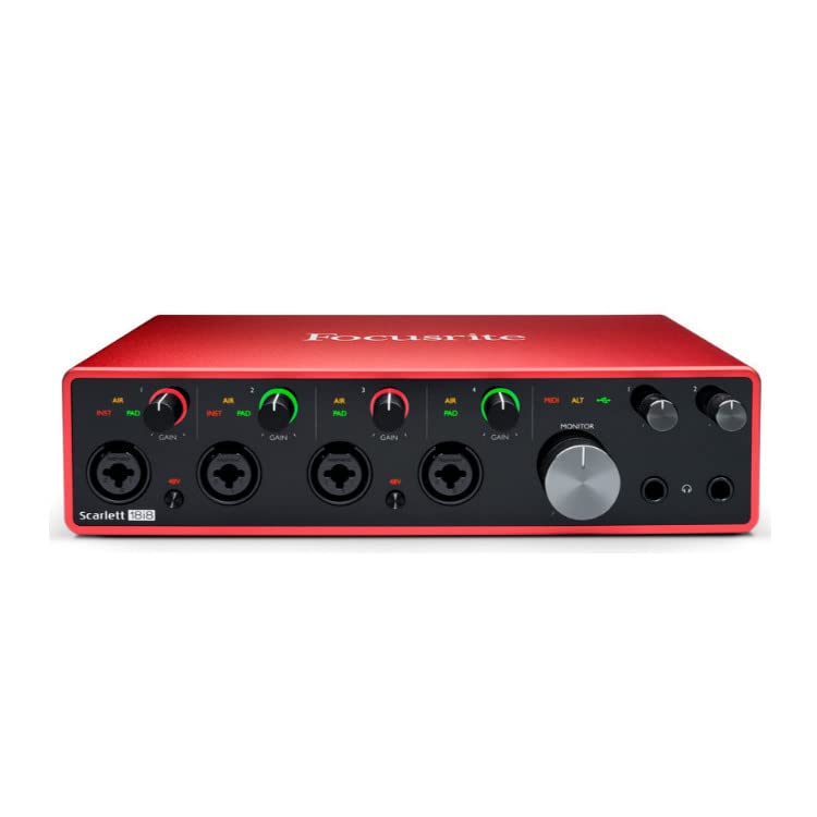 Focusrite Scarlett 18i8 3rd Gen 18x8 USB Audio Interface Bundle with 25-Feet XLR Male to Female Microphone Cable (4-Pack) (2 Items)