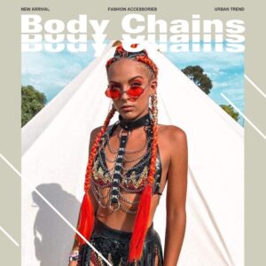 GEMILY Punk Leather Waist Chain Black Leg Harness Belt Caged Body Chain Party Body Accessory Rave Outfits Leg Chain Jewelry for Women and Girls