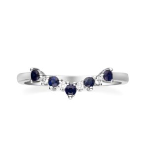 gin & grace 10k white gold genuine blue sapphire (i1,i2) (size 7) propose promise ring for women