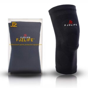 fjzlife knee support (1 pair) for men and women with elastic gel pads, professional knee brace for running, arthritis, joint pain relief, acl, meniscus tear and injury recovery