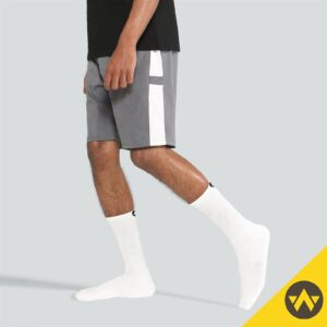 WANDER Men's Running Crew Socks 6 Pairs Cotton Athletic Socks for Men Cushion Half Performance Socks 8-12